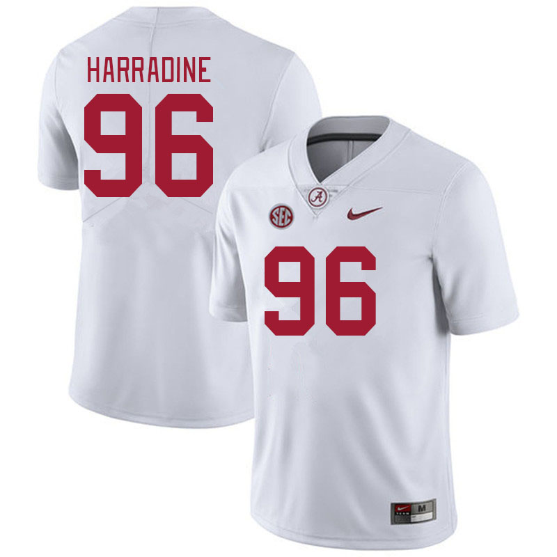 Men #96 Reed Harradine Alabama Crimson Tide College Footabll Jerseys Stitched Sale-White